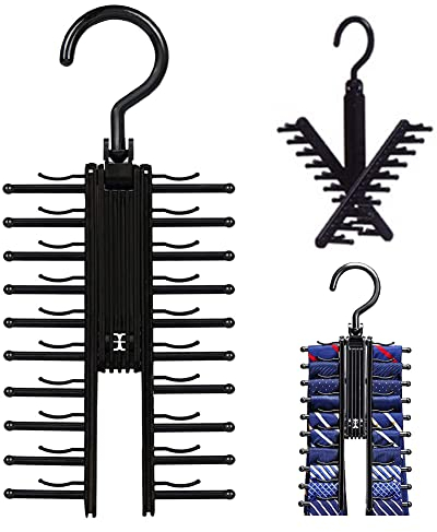 Krawattenhalter, Verstellbarer Krawattenhalter, Verstellbarer Tie Rack, Krawattenhalter um 360° drehbar, Verstellbarer X Krawattenhalter, Krawattenhalter mit Rutschfestem Clip, für Krawatten,Schals