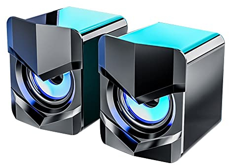 Etlephe Altavoces para PC Portátiles y Juegos Con Luces LED, Conexión Audio Jack 3.5mm y USB