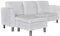 Makastle Ecksofa 3-Sitzer-Sofa L-Form Kunstleder Loungesofa Wohnzimmer Eckcouch mit Sitzpolster und Kissen, Sessel Sofa Polstersofa für Küche oder Esszimmer, 188 x 122 x 77 cm