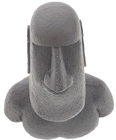 Yardenfun Moai Steinstatue Osterinsel Figur Dekoration Kleine Cartoon Harz Ornamente für Wohnzimmer Schreibtisch Auto Vielseitig Platzsparend