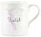 Personalised Bone China Mug, Floral Pink Letter V - Small Coffee Tea Mug Present