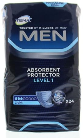 TENA MEN Level 1 - Standard (Basis-Variante) - 24 Stück, Inkontinenzeinlage für Männer