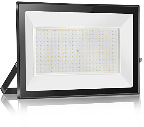 300W Faretto LED da Esterno - Proiettore 30000LM IP65 Impermeabile, 3000K Bianco Caldo per Giardino, Cortile, Garage | Faro LED Esterno con Alta Luminosità e Durata