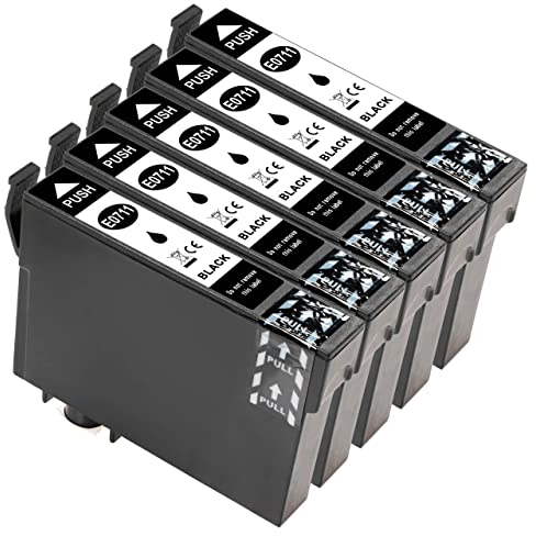 ESMONLINE 5 er Set Multipack kompatible Druckerpatronen als Ersatz für Epson T0711 passend für Epson Stylus SX510W DX4000 D120 SX415 SX 515 BX300