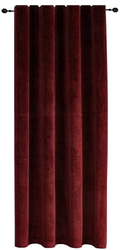 Haus und Deko Vorhang Bordeaux Kräuselband Verdunkelung 140x245 cm Samt weich Blickdicht Gardine Thermogardine