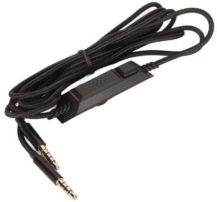 Bewinner G933 G633-Kabel-Ersatz-Headset-Audio-AUX-Kabel, G633-Kabel 2,0 M Aux-Kabel-Ersatz, 3,5-mm-Audiokabel mit Stummschalter und Lautstärkeregler, Schalter AB-Modus