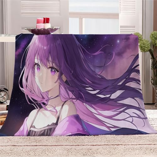 SK-YBB Japanischer Manga Fleecedecke Kuscheldecke 150x200 Kinder Jungen Mädche Kristallsamt Wolldecke Weich Sofadecke Wohndecke Couchdecke Wohnzimmerdecke Sofa Decke Anime Girl Bed Decke XL