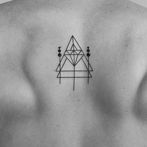 Inkster® Dreieck-Diamant Tattoo | Temporäres Tattoo mit EU-Kosmetikzertifizierung | wasserfest + vegan | revolutionäres 2-Wochen-Tattoo | Fake Tattoos und Klebetattoos für Erwachsene