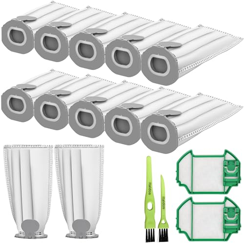Italdos Kit de bolsas compatibles con Folletto VK7S VK7 FP7S FP7-12 bolsas de aspiradora de microfibra de 5 capas + 2 filtros de motor + 2 cepillos