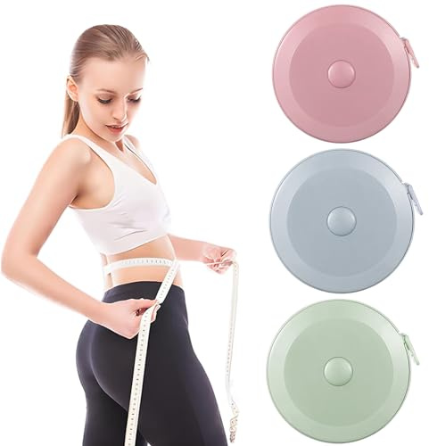 3PCS Retractable Tape Measure for body measurements - 200cm / 79inch Clothes Fabric Sewing Measuring Tape Tailors Tape Measure Soft Tape Measure