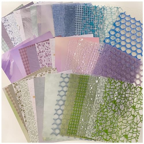 Arpaper Scrapbook Papier 45 Stück,Designpapier Bastelpapier Muster Scrapbook Journaling Scrapbooking Bullet Journal Zubehör Papier Junk Journal Scrap Book Stickerbuch Erwachsene Basteln(Light Dream 2