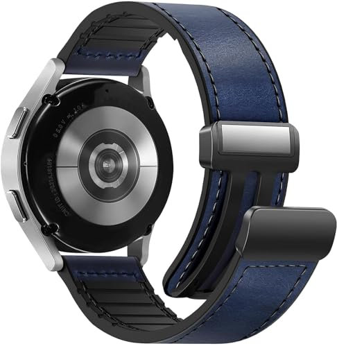 WestEagle Magnetisches Lederarmband Kompatibel mit Samsung Galaxy Watch 7/6/5/4/ Active 2 40 mm 44 mm, 6 43 mm 47 mm, 5 Pro 45 mm/Watch 4 Classic 42 mm 46 mm, 20 mm Armband für Herren