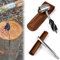 FTISSLY Trapano a Mano per Legno Bushcraft,Punte a Coclea Manuale con Fondina,Trapano a Coclea a Mano per Legno,Chiave a Coclea Manuale per Coclea con Custodia in Pelle per Campeggio,Barbecue