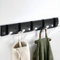 Cehold Porte-manteau mural pliable, porte-manteau mural, support mural moderne, crochet mural élégant et porte-manteau mural, noir et argent 5 crochets.