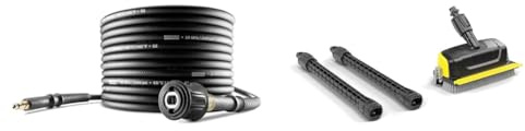 Kärcher Verlängerungsschlauch Quick Connect (10 m) & PS 30 Plus Flächenreiniger Powerschrubber mit Seitendüse (kompatibel mit allen Kärcher Hochdruckreinigern K 2 bis K 7), Schwarz