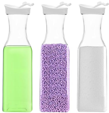 3 Unidades Dosificador de Detergente Lavadora, Caja de Almacenamiento de 1,5L de detergente, Dispensador Reutilizable de detergente para Lavadora, suavizante, Polvo de Lavado (50oz)
