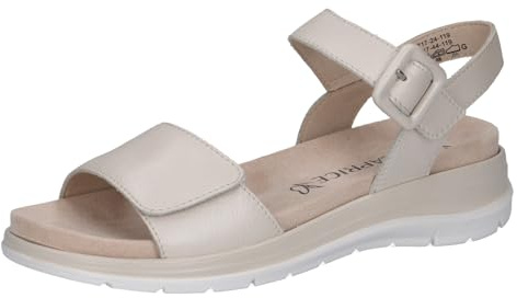 CAPRICE Damen Sandalen flach aus Leder mit Klettverschluss