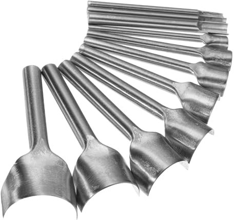 QUARKZMAN 11 Stück Halbrund Lederstanze, 3mm-45mm, Leder Cutter Bogen Kurve, Gürtel End Cutter, Karbonstahl Halbkreis Stanze Werkzeug von Riemen, Gürtel, Geldbörse und Tasche
