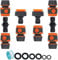 Garden Hose Connector for Pipe, Outside Tap to Hose, Hose to Hose Connector Fittings Set of 6, 2 Adapter for Tap 3/4''&1/2'' 2 in 1, 2 Double Male Hose Connector