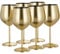 Oak & Steel - 6 elegante große Weingläser in Gold Matt, 550ml - unzerbrechliches Glas Geschenkset für Hausbar, Hochzeit, Jahrestag, Geburtstagsparty, Outdoor und Camping Weingläser