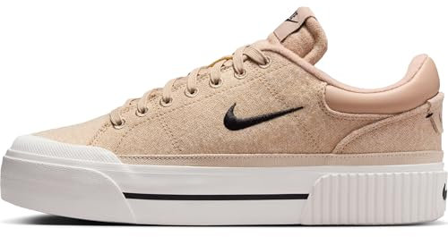 NIKE Womens Court Legacy Lift Trainers FZ2606 Sneakers Shoes (UK 7.5 US 10 EU 42, Hemp Black sail sanddrift 200)