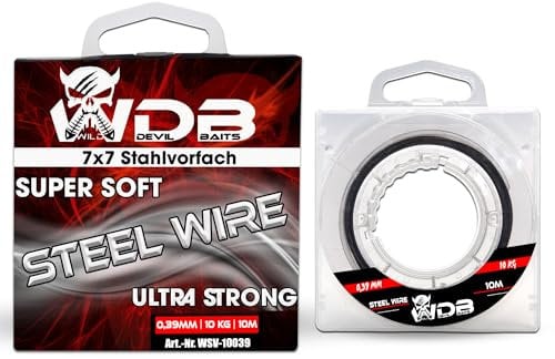 Wild Devil Baits Steel Wire 7x7 Stahlvorfach 10m Raubfischvorfach Hecht Vorfachmaterial Steel Leader (0,39mm / 10kg)