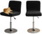 HOMECOVER Barhocker Bezüge Mit Rückenlehne, Stretch Samt Stoff Barhocker Stuhlbezüge Abnehmbar Niedriger Rücken Schwenkbare Stuhlbezug-Schwarz-2er Set