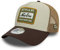 New Era Verstellbare Truckerkappe Snapback-Verschluss Mesh gebogener Schirm Patch Kappe 1920 beige braun - One-Size