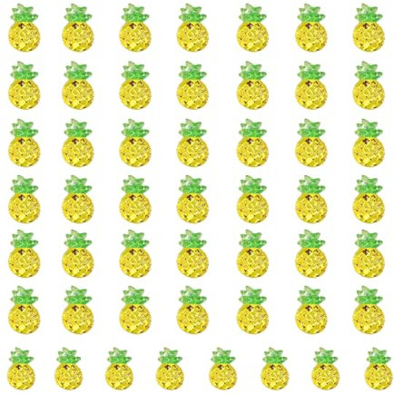 Nagelkunst Harz Frucht Realistische Reize für Nägel 50pcs Dekorationen Kawaii Kirsch Erdbeer Zitronen Wassermelonen Traube Pfirsich DIY Craft Accessoires kreativ Ananas