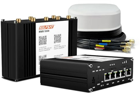 SELFSAT MWR 5550 5G Cat 20 WLAN Router bis 3,3 Gbps inkl. SATCO 5G Antenne weiß