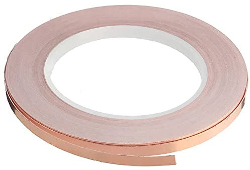 Sunmeit Einseitig Klebendes Kupfer Folien Band Selbstklebendes Abschirm Band Anti-Interferenz Band für Gitarre (5 Mm X 20 M)