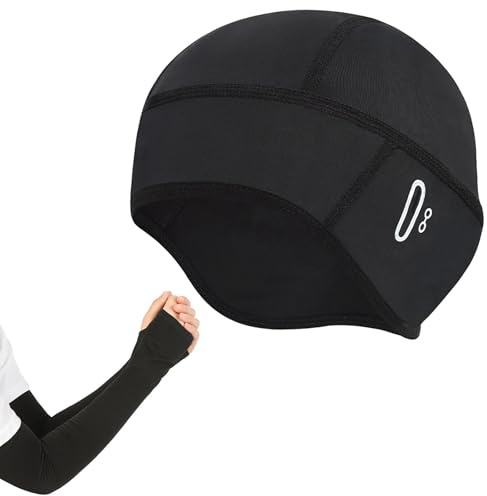 FOSDCIK Fahrrad Mütze Sommer, Atmungsaktiv Fahrradmütze Unter Helm, Helm Unterziehmütze für Herren Damen Fahrradhelm Mütze Bike Cap Rennrad MTB Radfahren Skifahren Laufen Outdoor, Schwarz