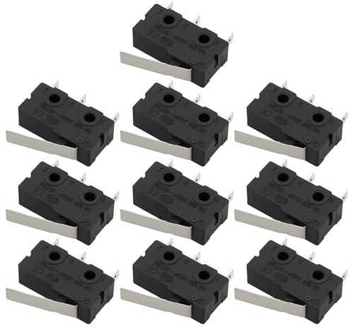 OTOTEC KW11-3Z Lot de 10 mini interrupteurs de fin de course à levier à 3 broches 5 A 125/250 V pour équipement électronique