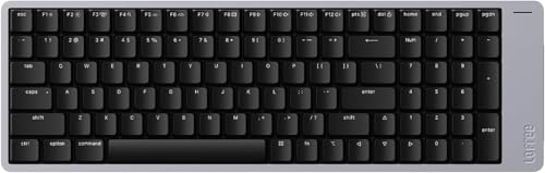 Flow2 Clavier mécanique à profil bas (disposition américaine) - Alliage d'aluminium avec commutateurs tactiles pulsés - Clavier sans fil rechargeable avec 3 modes de connexion pour Windows, MacOS
