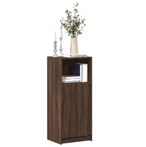 Tonture LED-Sideboard Braun Eichen-Optik, 42,5x34x100 cm Holzwerkstoff, mit RGB-Beleuchtung, Stauraum für Wohnzimmer, Flur