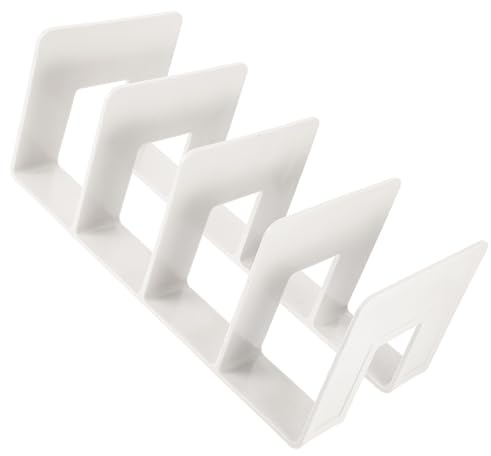 Housoutil Multifunktionale Acryl Buchstützen mit 4 Fächern Datei Organizer für Schreibtisch Weißes Desktop Regal für Büro Zeitschriften und Akten