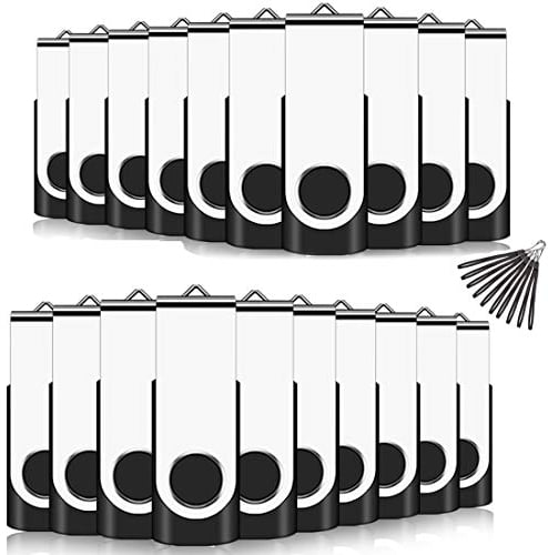 EASTBULL 1GB Swivel Flash Memory Drive Flash Grive USB Memory Sticks, 20 stück Schwarz