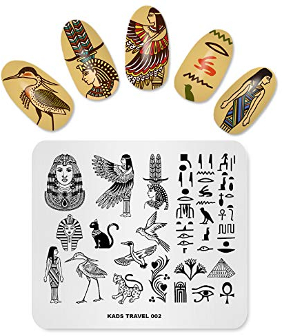 KADS Nail Stamping Plate Egypt Travel Templates for Nails Image Plates for Manicure DIY Nail Art (TR002)
