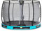 EXIT Toys Elegant Premium Rundes Bodentrampolin - ø305cm - Mit Deluxe Sicherheitsnetz - Lange Federn - Rostfrei - Einfache Montage - Luxuriöse Ausführung - Bodentrampolin Garten - Blau