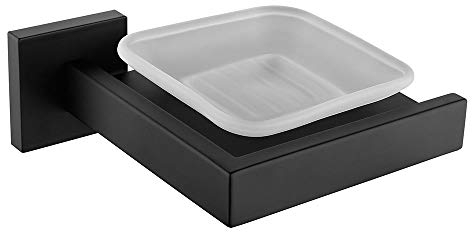 Celbon Piattini portasapone in Acciaio Inox SUS304 con Supporto in Acciaio Nero Piattini portasapone per Bagno