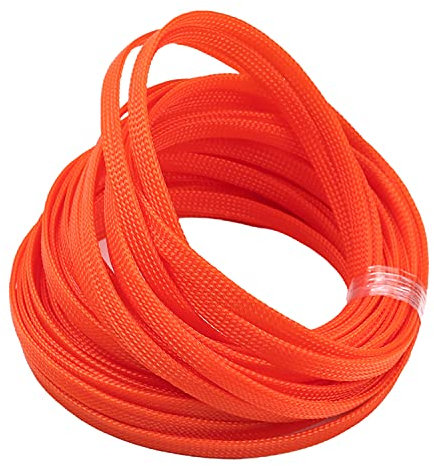 Othmro 10m Cable Tidy Sleeve, Diameter 8mm, Braided Cable Management Protector, Cable Organizers Wire Tidy Tube for Desk TV PC, 1 Pc Orange