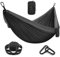 Grassman Camping Hängematte Doppel- und Einzelhängematte mit Baumgurten, leichtes Nylon Fallschirmhängematte Camping Zubehör Ausrüstung für Indoor Outdoor Rucksackreisen, Reisen, schwarz, Double