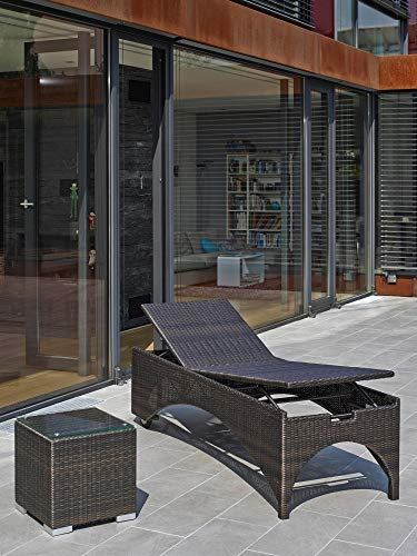 Beauty.Scouts Outdoor Collar Edition DEST Rollliege Hauke, Bronze, 200 x 70 x 56 cm, ohne Polster, Gartenliege, Sonnenliege, Garten, Balkon, Balkonliege, Terrassenliege, Terrasse