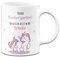 Tassenbrennerei Schulkind Tasse Einhorn - Tschüss Kindergarten! Ich glitzer jetzt in der Schule - Kakaotasse mit Spruch - Geschenk zur Einschulung Mädchen (Weiß)