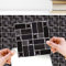 WALPLUS Lot de 24 autocollants pour carrelage en porcelaine noire brillante de 15 cm