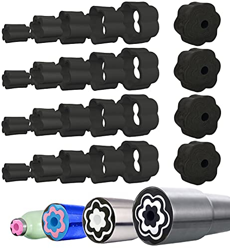 5-in-1 Tassenwender-Set aus Schaumstoff in 5 Größen (4.5 cm / 8.9 cm / 9.5 cm) in einem Tassenwender Schaumstoffeinsätze für Trinkgläser, Becher, abnehmbar und einfach zu kombinieren, (schwarz)