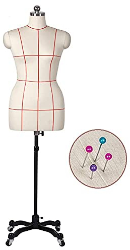 Schwarz Plus Size Damen Schaufensterpuppe,mit Rädern ,Styropor Stehende Kleidung Halbe Schaufensterpuppe Torso,Puppe Schneiderpuppe,Verstellbare Höhe