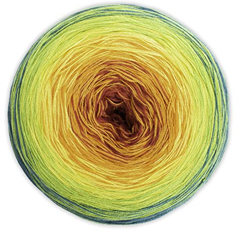 Farbverlaufsgarn Bobbel 4-fädig 1000m, Woolly Hugs Bobbel Cotton XXL color 606, zum Stricken oder Häkeln, 250g