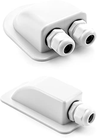 QWORK® Dachdurchführung IP68 Wasserdicht ABS Solar 2-Fach / 1-Fach Kabeldurchführung für Solarsatellit Klimaanlage Wohnmobil Wohnwagen Boot