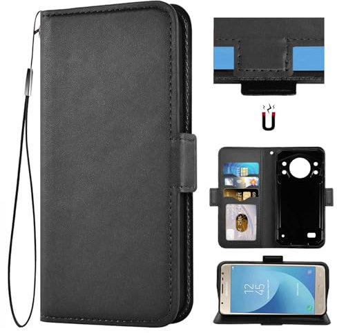 Auotu Cuir with Protection de la caméra PU Coque Flip Bookstyle Magnétique Housse Étui Cover Case pour CUBOT Kingkong AX Smartphone (Noir)